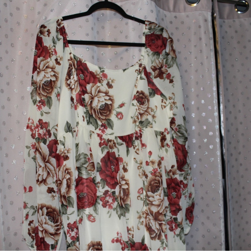 SHEIN tan floral dress